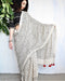Ivory Black Hand Block Printed Cotton Mul Saree